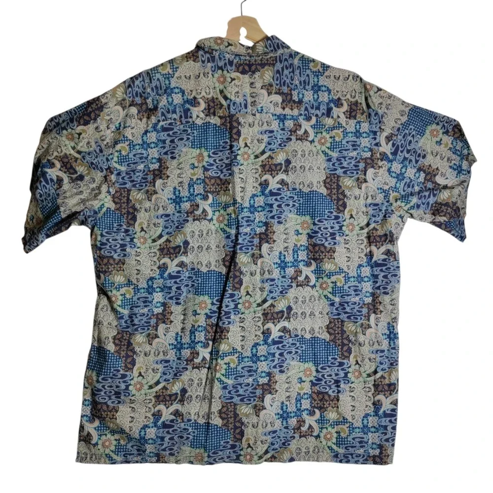 Reyn‎ Spooner Cotton Button Front Mixed Pattern Hawaiian Shirt Mens XXL